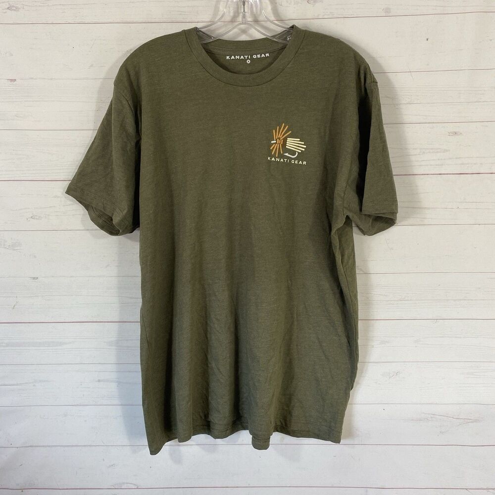 Kanati Gear Mens Fly Fishing T-Shirt XL Green Short Sleeve Crew Neck